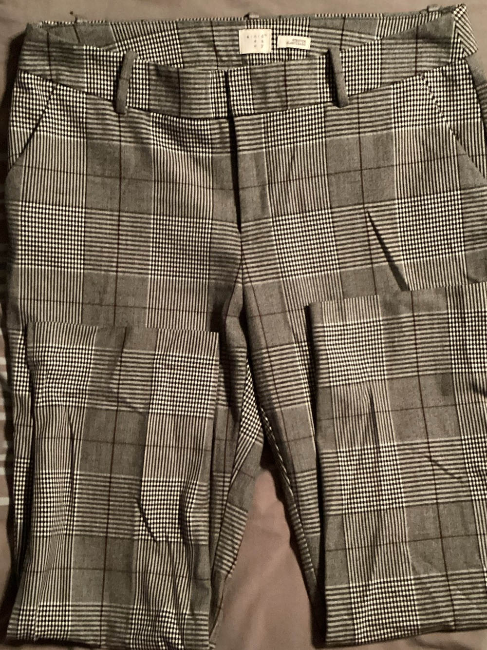 a new day Women's Plaid Trousers in Gray and Black